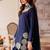 blue crepe kurta set