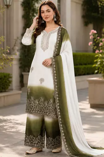 mahendi georgette salwar suit dupatta set