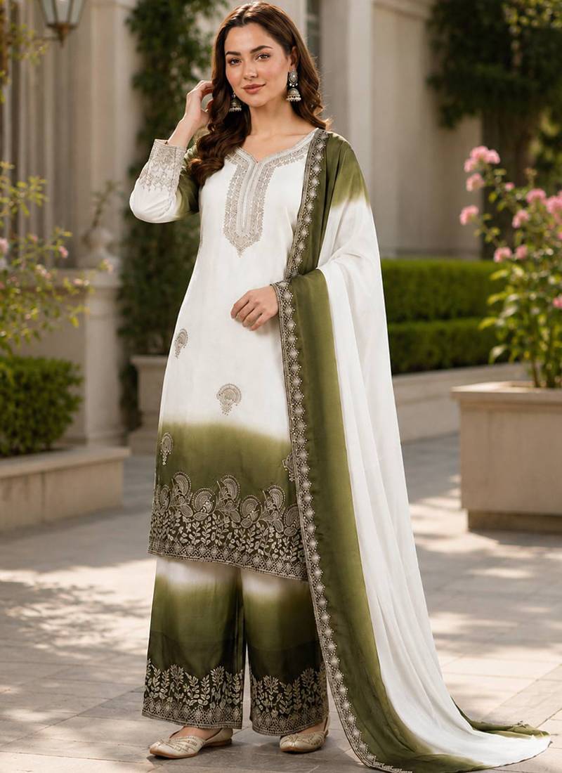 mahendi georgette salwar suit dupatta set
