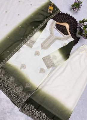 mahendi georgette salwar suit dupatta set 2