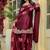 maroon satin kurta set