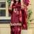 maroon satin kurta set