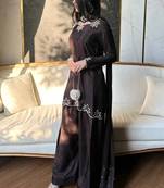 brown faux georgette kurta set