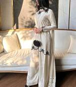 cream faux georgette kurta set