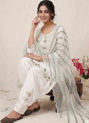 white satin kurta set 2