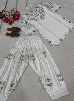 white satin kurta set 3