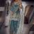 Sky blue fandy crushi silk kurta farshi salwar dupatta set