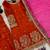 Orange fandy crushi silk kurta farshi salwar dupatta set