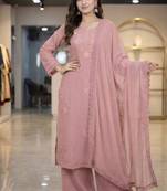 light pink georgette salwar suit dupatta set