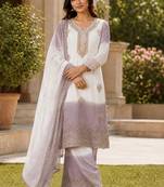 lavender georgette salwar suit dupatta set