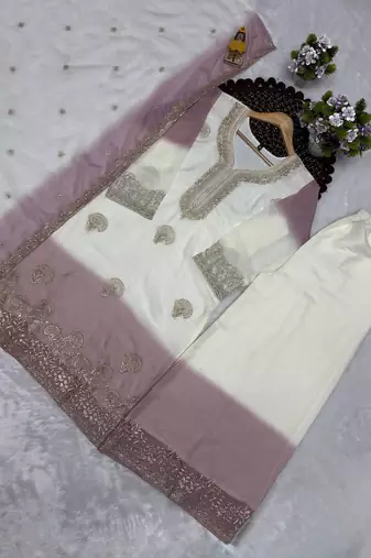 lavender georgette salwar suit dupatta set