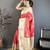 Women coral soft silk gold zari woven buttas banarasi silk  saree