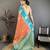 Women peach soft silk gold zari woven buttas banarasi silk  saree