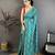 Women rama green vichitra silk bandhani & animal motifs bandhani saree