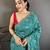 Women rama green vichitra silk bandhani & animal motifs bandhani saree