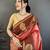 Women peach  soft silk gold zari woven buttas banarasi silk  saree