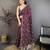 Women wine  vichitra silk bandhani & animal motifs bandhani saree
