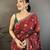 Women maroon vichitra silk bandhani & animal motifs bandhani saree