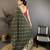 Women dark green vichitra silk bandhani & animal motifs bandhani saree