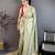Women sage green vichitra silk bandhani & animal motifs bandhani saree