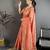 Women peach vichitra silk bandhani & animal motifs bandhani saree