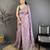 Women lavender vichitra silk bandhani & animal motifs bandhani saree