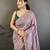 Women lavender vichitra silk bandhani & animal motifs bandhani saree