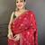 Women hot pink vichitra silk bandhani & animal motifs bandhani saree