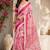 Women baby pink chanderi cotton floral ready to wear saree
