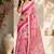 Women baby pink chanderi cotton floral ready to wear saree