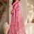 Women baby pink chanderi cotton floral ready to wear saree