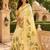 Women creamy yellow chanderi cotton floral ready to wear saree