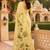 Women creamy yellow chanderi cotton floral ready to wear saree