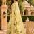 Women creamy yellow chanderi cotton floral ready to wear saree