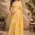 Women mustard yellow chanderi cotton checkered ready to wear saree
