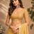 Women mustard yellow chanderi cotton checkered ready to wear saree