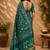 Women deep teal chanderi cotton floral jaal ready to wear saree