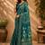 Women deep teal chanderi cotton floral jaal ready to wear saree