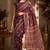 Women burgundy chanderi cotton woven butti ready to wear saree