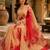 Women multicolor chanderi cotton large rose floral ready to wear saree