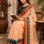 Women light peach chanderi cotton plain ready to wear saree
