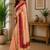 Women peach chanderi cotton plain ready to wear saree
