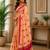Women pastel orange chanderi cotton floral butti motifs ready to wear saree