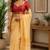 Women pastel yellow chanderi cotton plain ready to wear saree