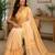 Women cream chanderi cotton plain ready to wear saree