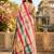 Women multicolor chanderi cotton checked ready to wear saree