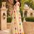 Women cream chanderi cotton plain ready to wear saree