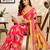 Women pink chanderi cotton polka dot ready to wear saree