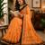 Women orange chanderi cotton geomatric & floral ready to wear saree
