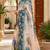 Women cream chanderi cotton peacock feather pattern ready to wear saree